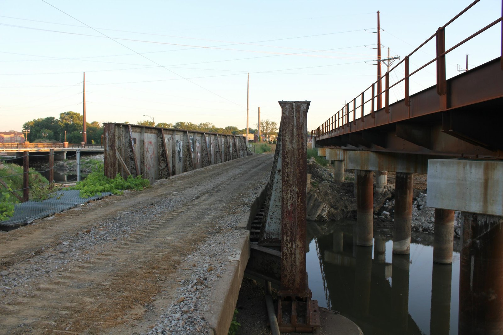 Looking north, new (present) bridge to right